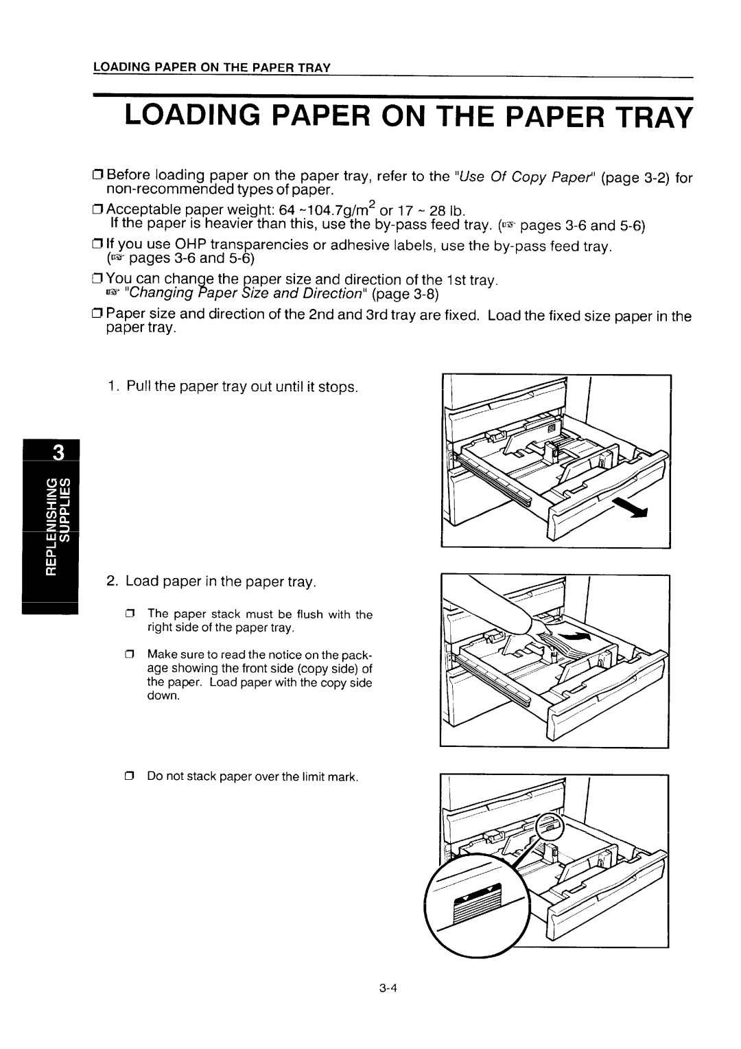 Ricoh NC5006 manual Loading Paper on the Paper Tray 