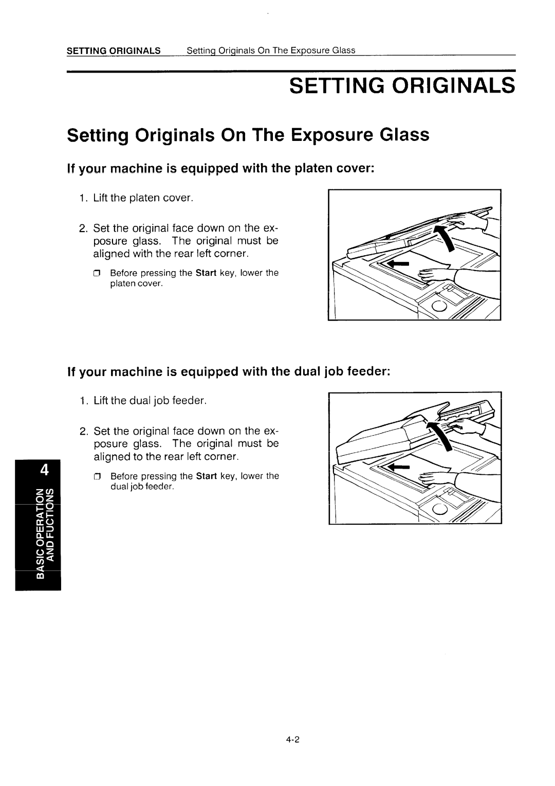 Ricoh NC5006 manual Setting Originals On The Exposure Glass, If your machine is equipped with the platen cover 