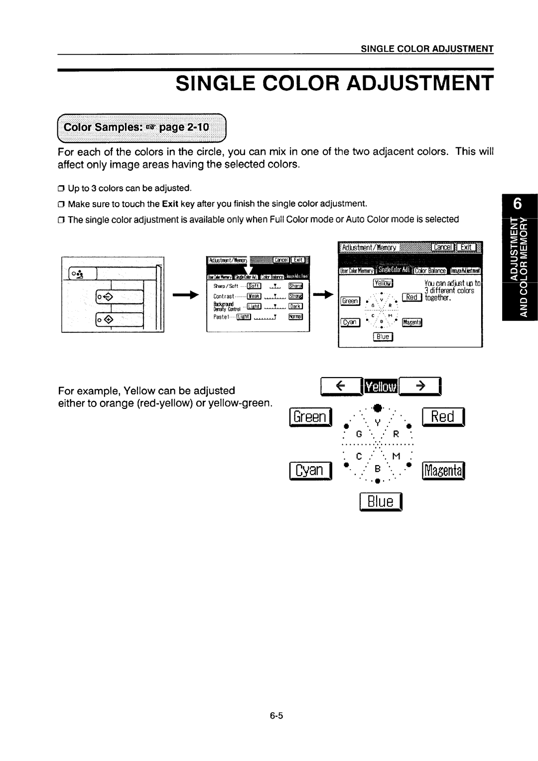 Ricoh NC5006 manual Single Color Adjustment, ?dwd -J..-EEl 
