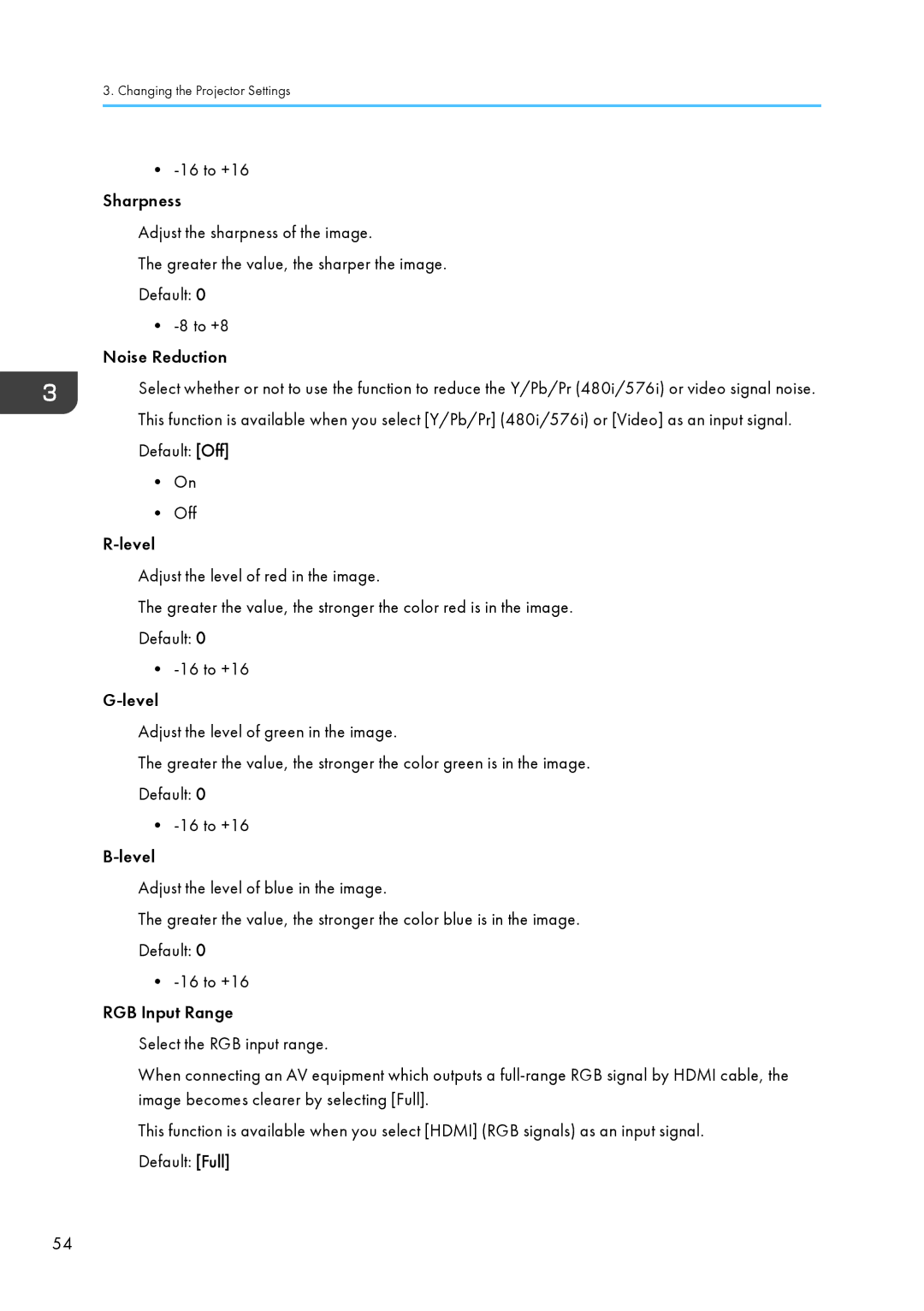 Ricoh PJ WX4130 operating instructions Changing the Projector Settings 