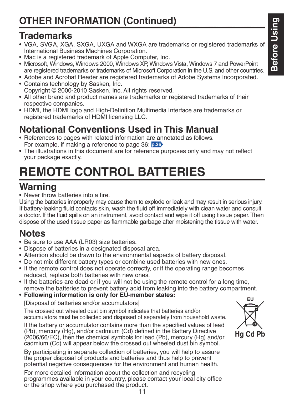 Ricoh PJ WX3231N, PJ X3241N owner manual Other Information Trademarks, Notational Conventions Used in This Manual 