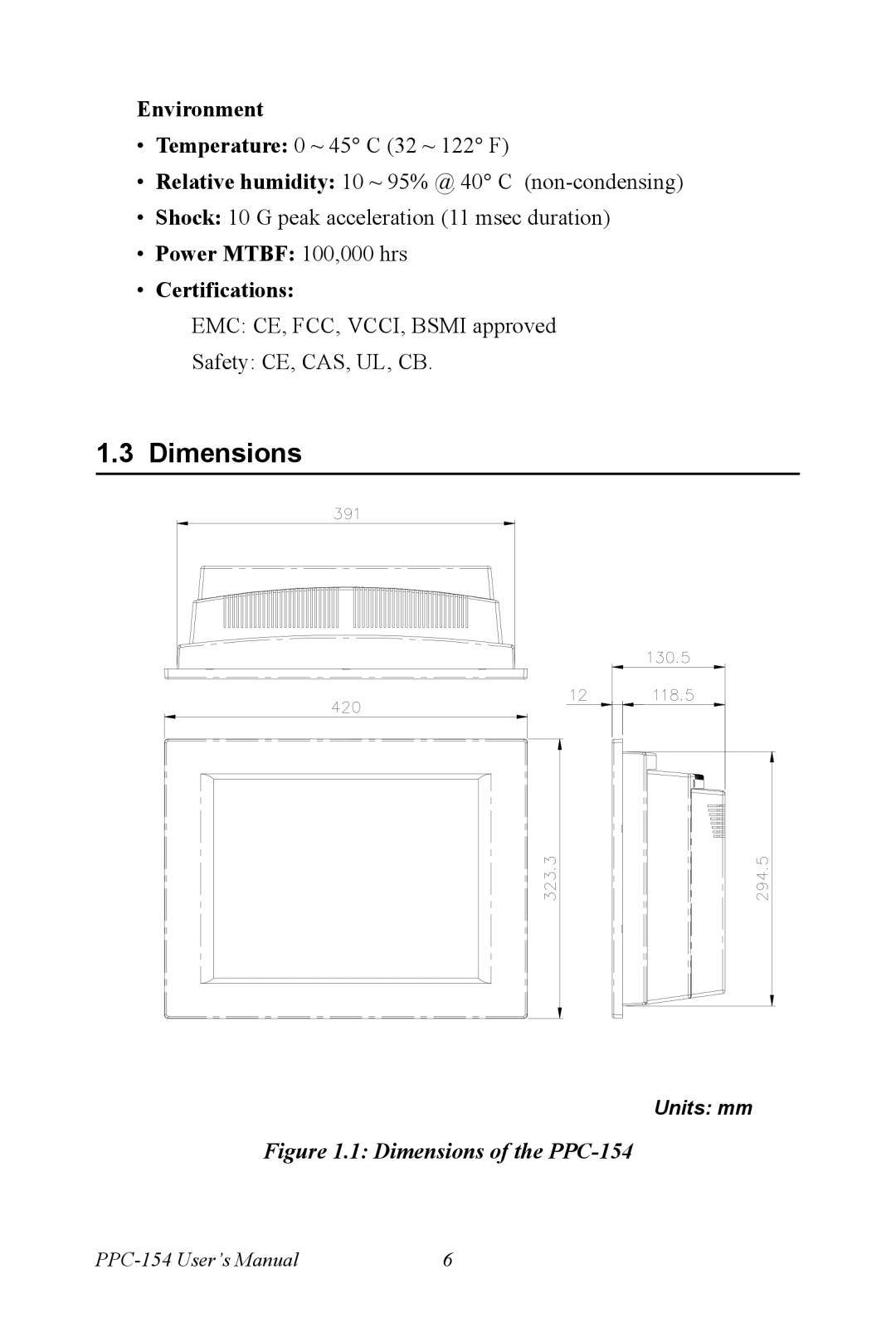 Ricoh PPC-154 user manual Dimensions, Environment 