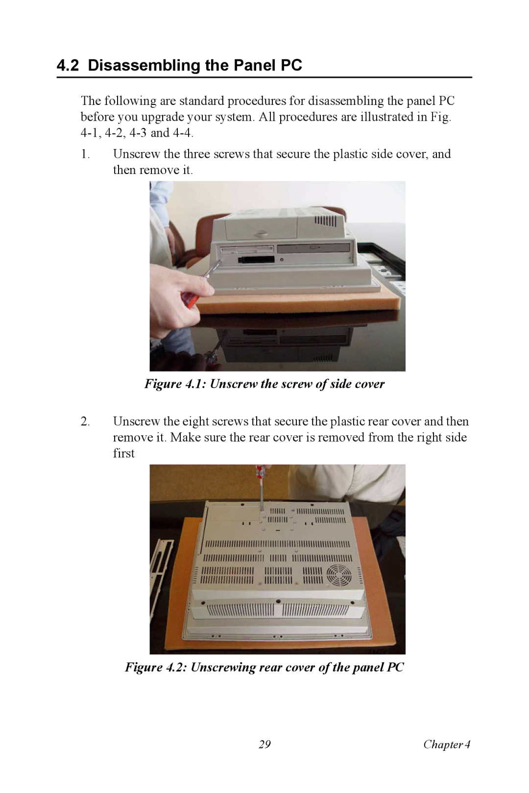 Ricoh PPC-154 user manual Disassembling the Panel PC, Unscrew the screw of side cover 