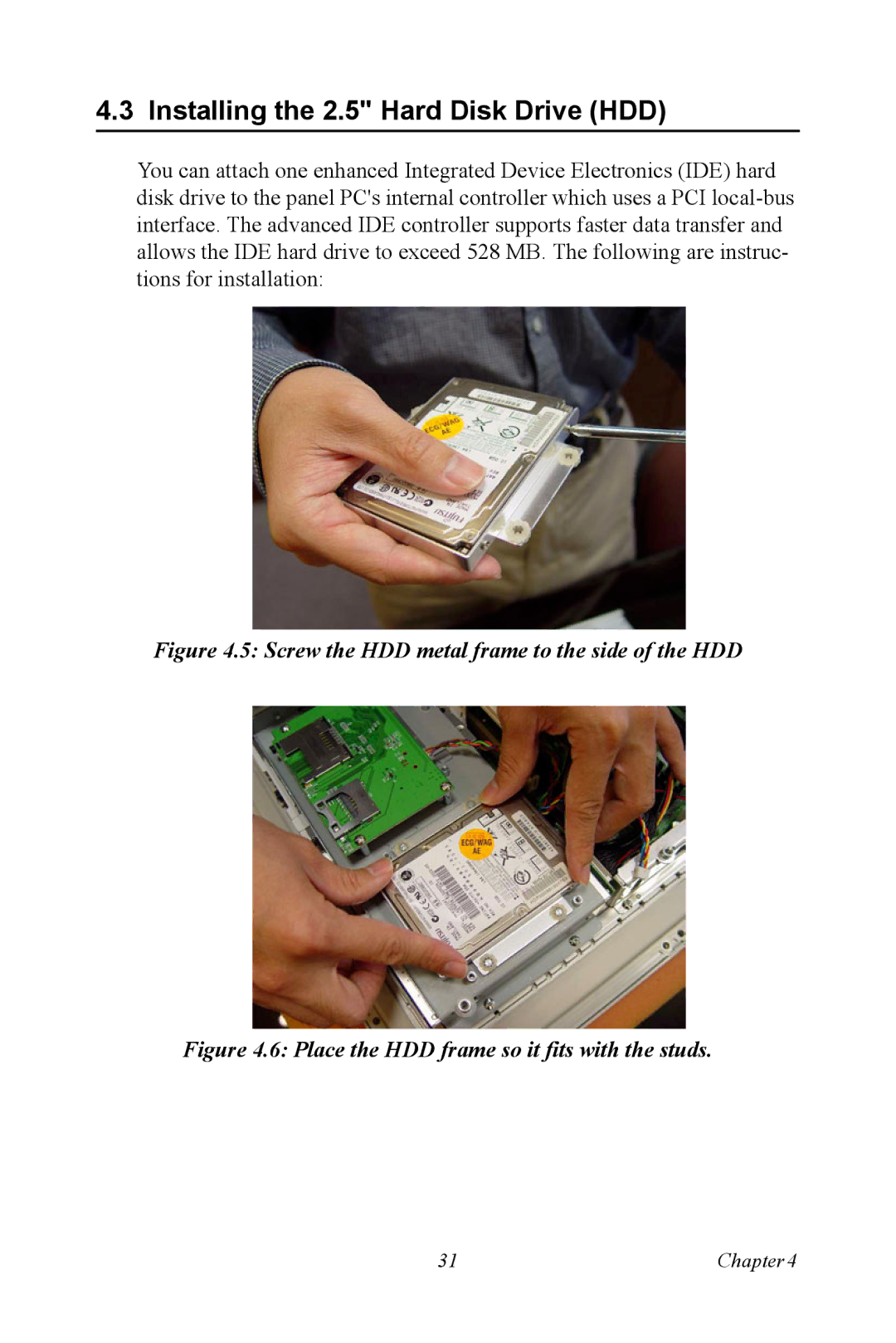 Ricoh PPC-154 user manual Installing the 2.5 Hard Disk Drive HDD, Screw the HDD metal frame to the side of the HDD 