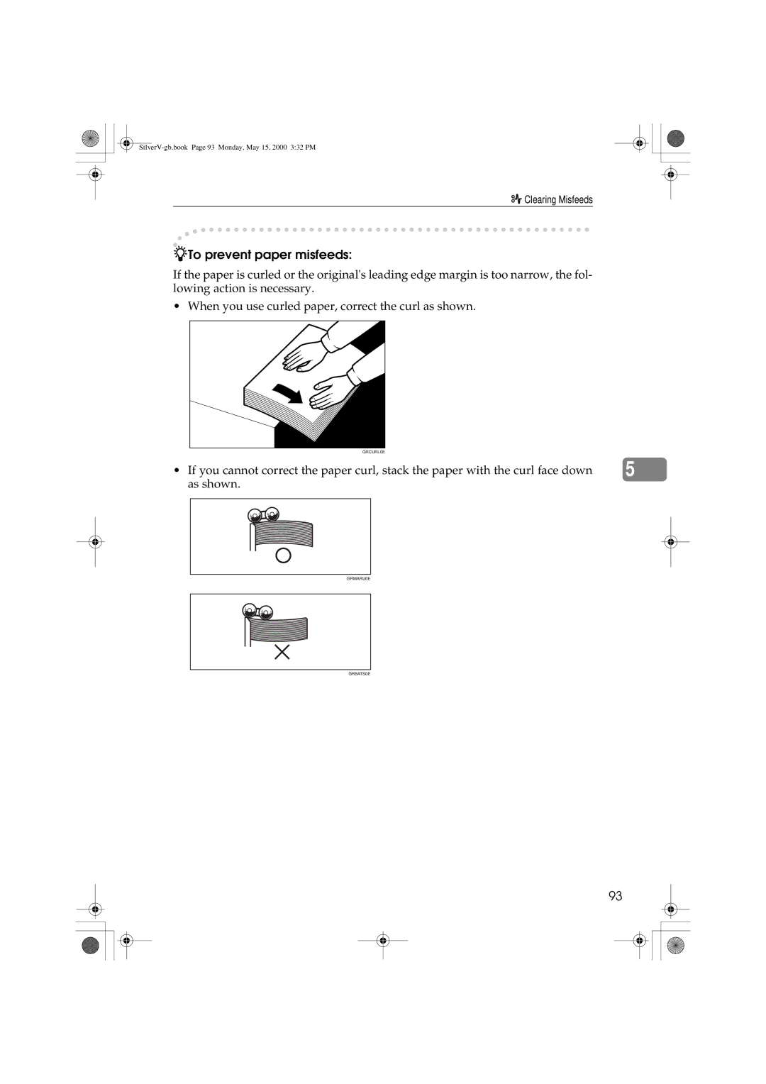 Ricoh JP1210/1250, Priport manual SilverV-gb.book Page 93 Monday, May 15, 2000 332 PM 