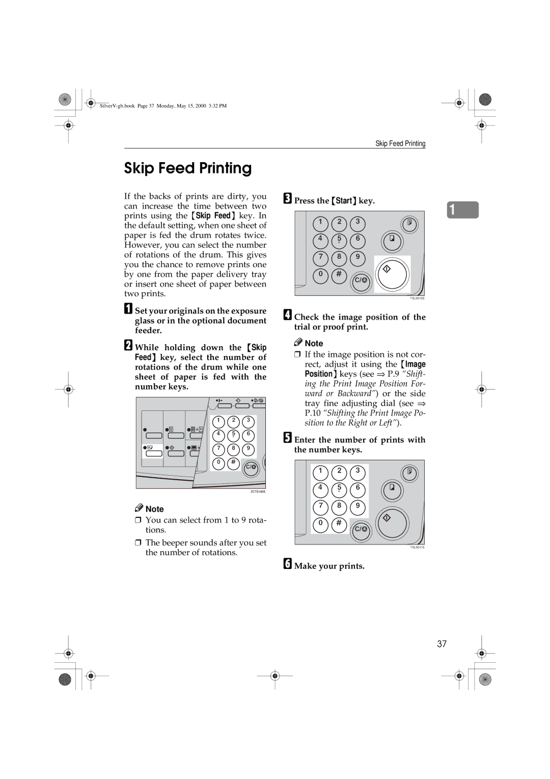 Ricoh JP1210/1250, Priport manual Skip Feed Printing 