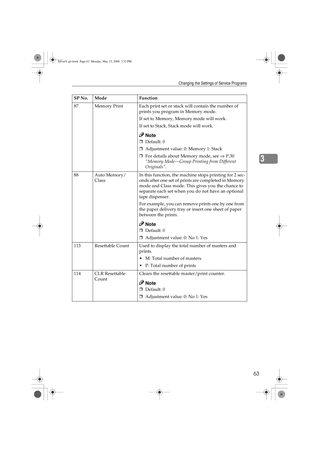 Ricoh JP1210/1250, Priport manual Memory Mode-Group Printing from Different 