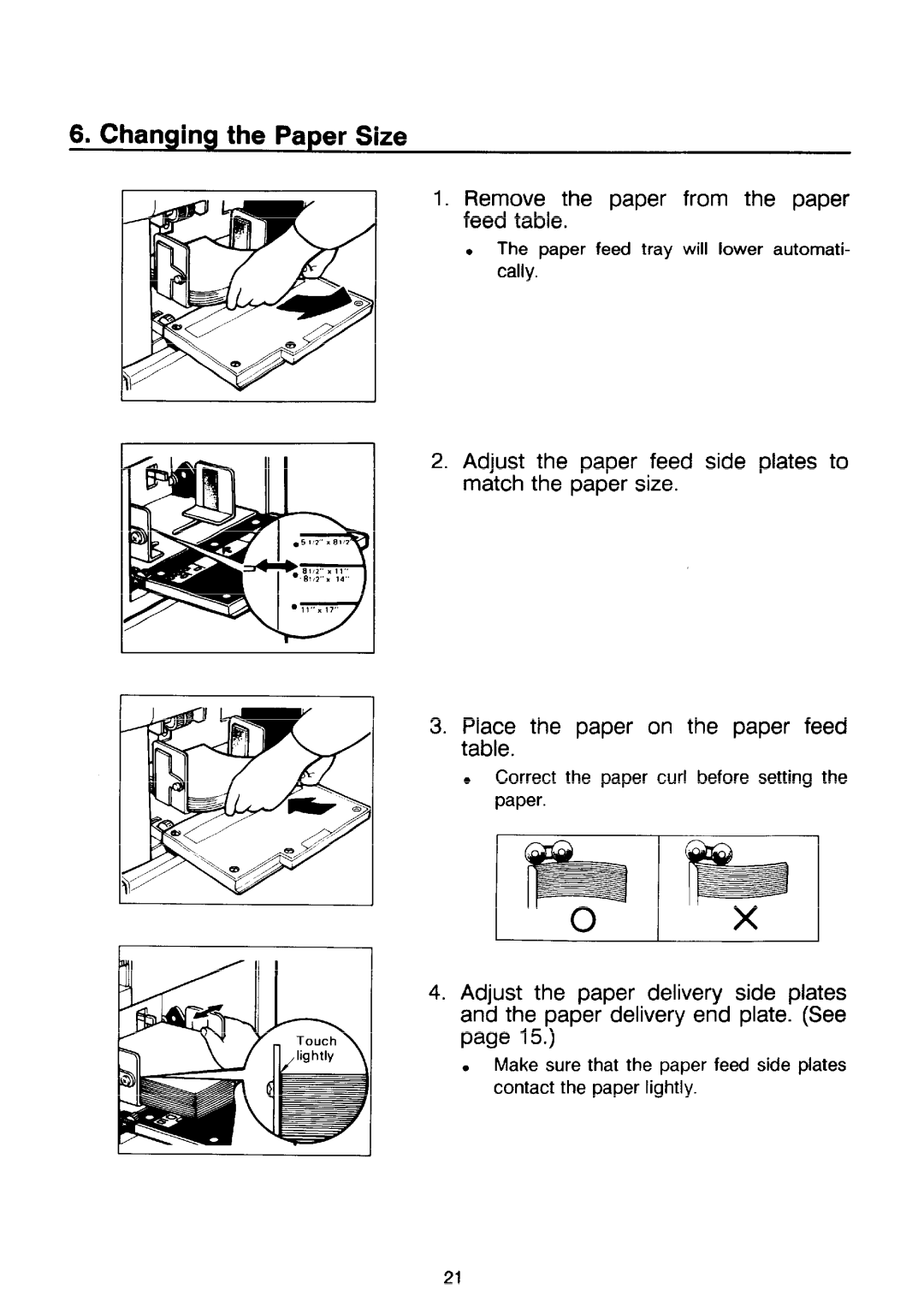 Ricoh PRIPORT VT2130 manual So bx, Changing the Paper Size 