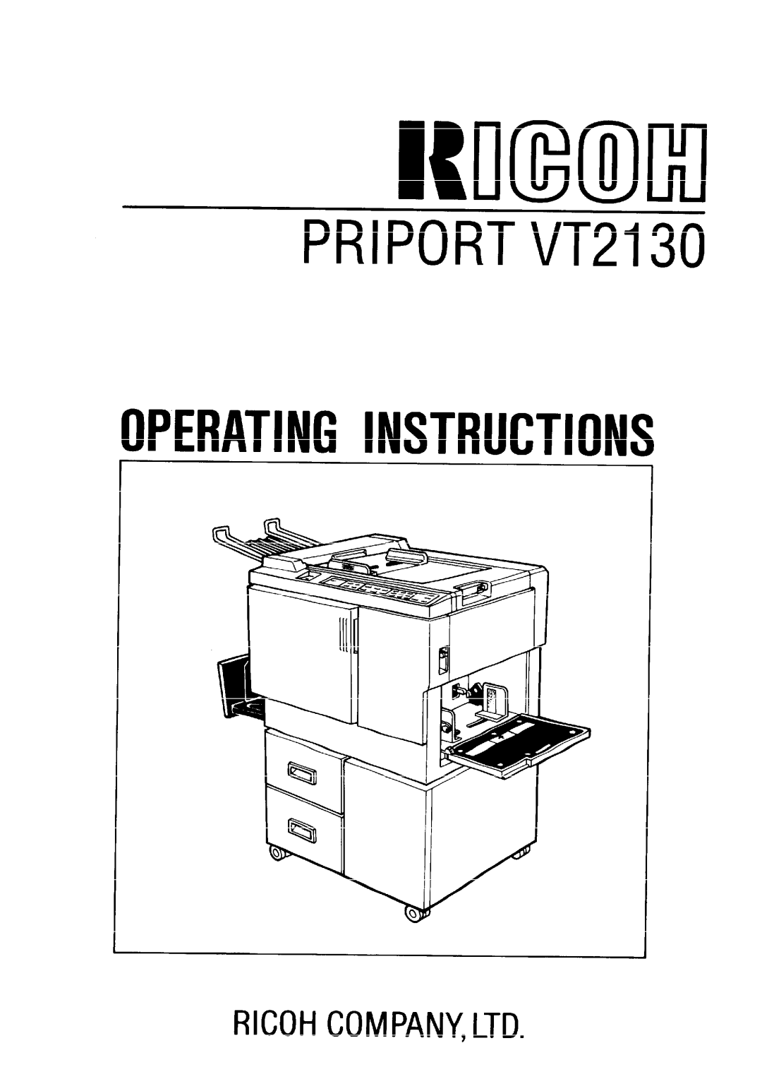 Ricoh PRIPORT VT2130 manual PRIPORTVT2130, Iiigom, Operatinginstructions 