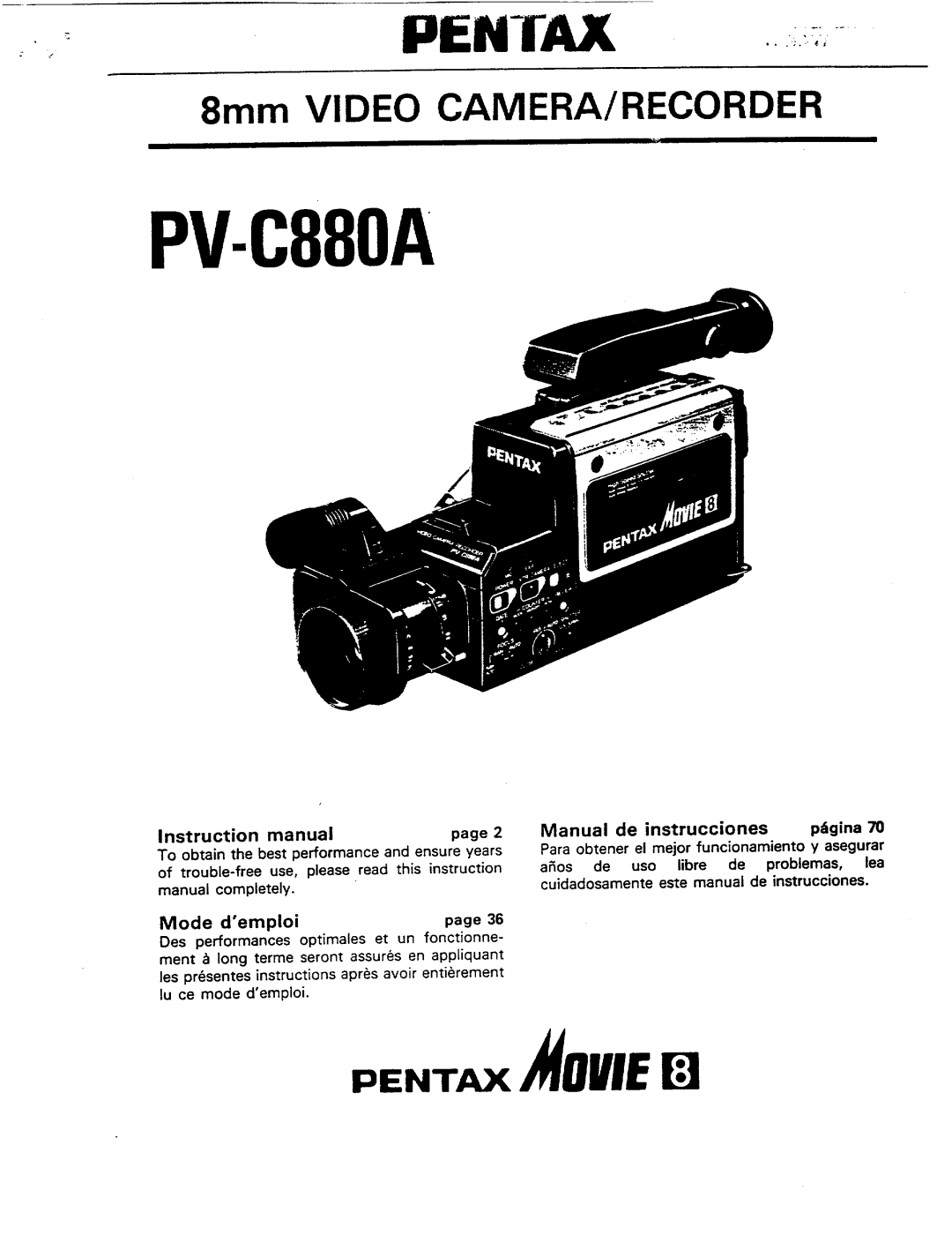 Ricoh PV-C880A manual 