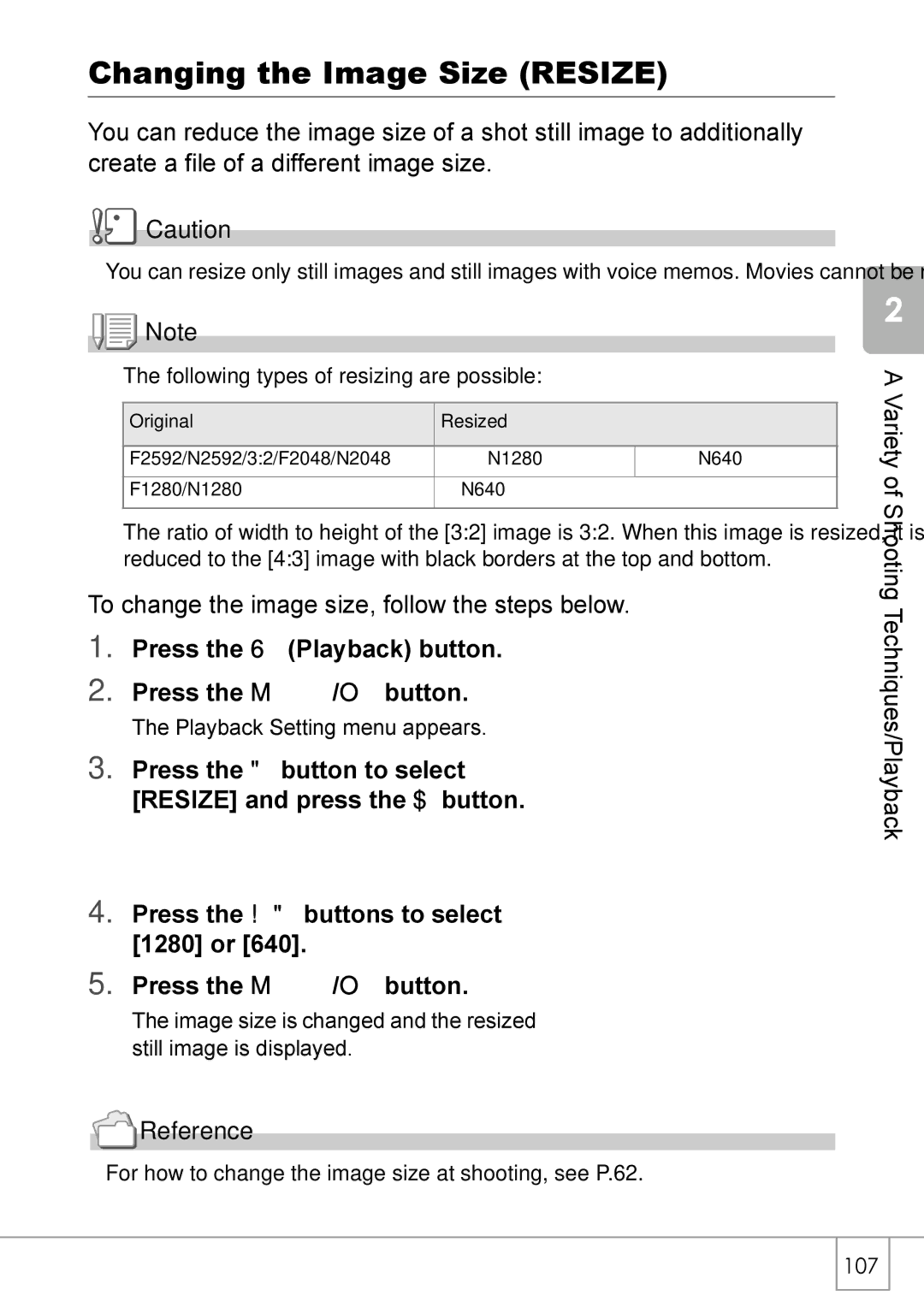 Ricoh R 3 manual Changing the Image Size Resize, Original Resized 