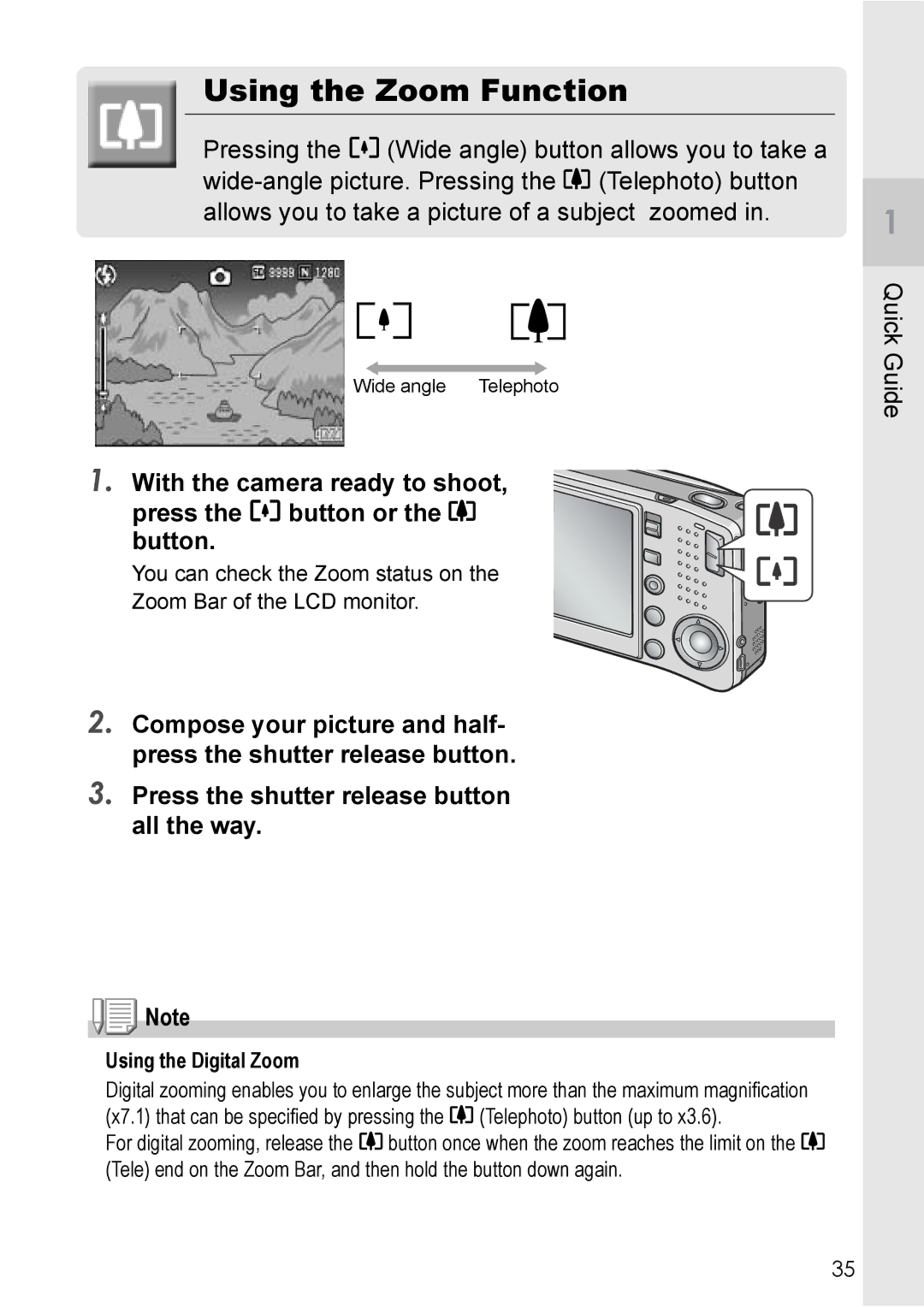 Ricoh R 3 manual Using the Zoom Function, Using the Digital Zoom 