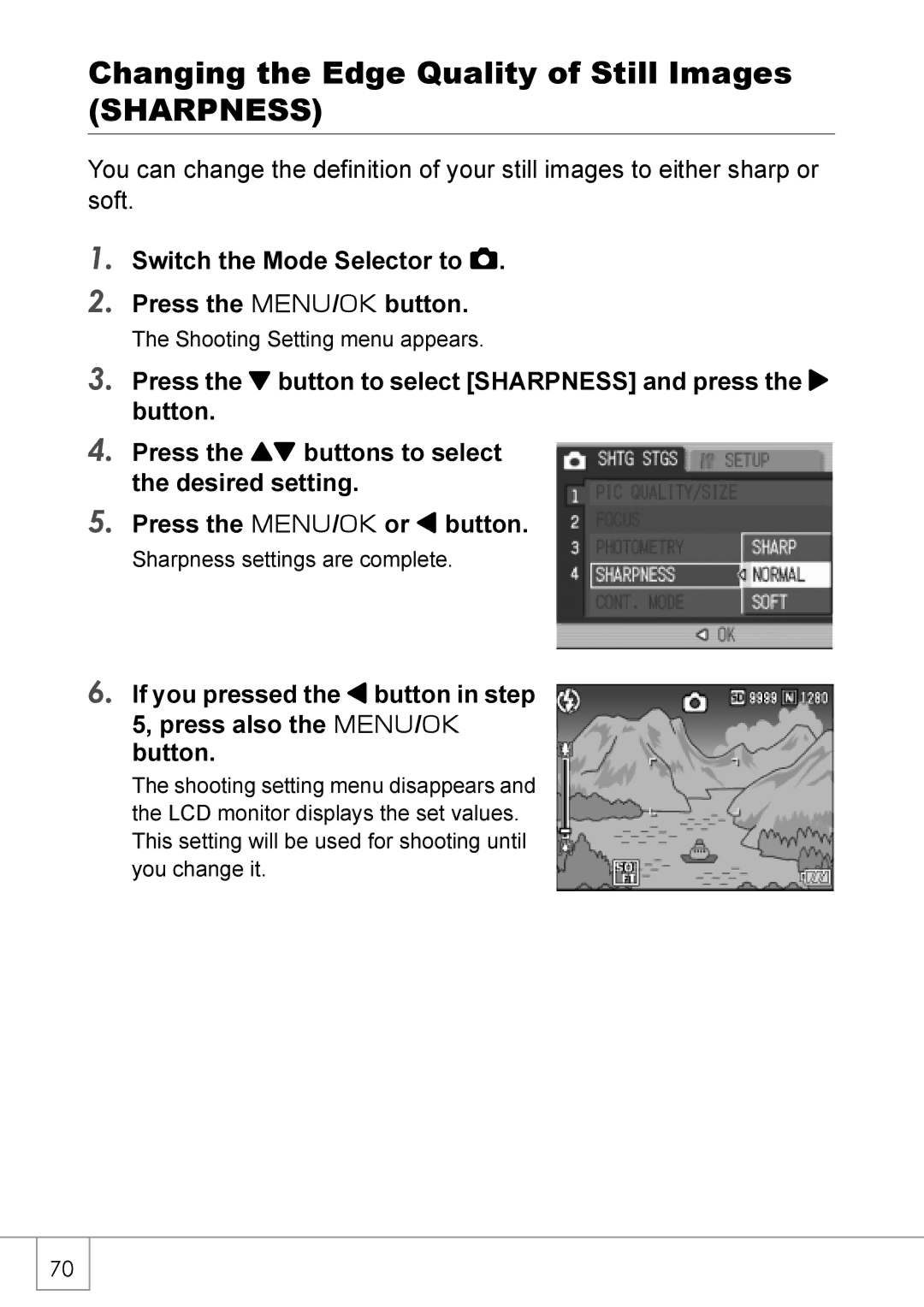 Ricoh R 3 manual Changing the Edge Quality of Still Images, Sharpness 