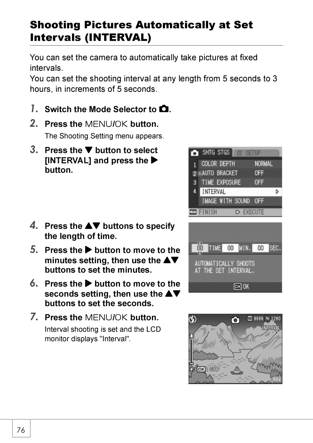 Ricoh R 3 manual Shooting Pictures Automatically at Set Intervals Interval 