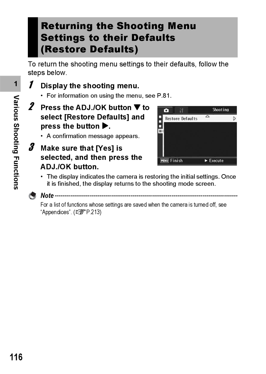 Ricoh R10 manual 116, Display the shooting menu 