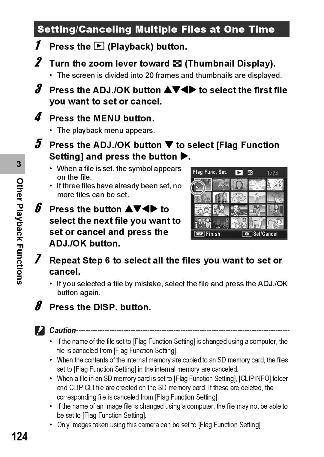 Ricoh R10 manual 124, Setting/Canceling Multiple Files at One Time 