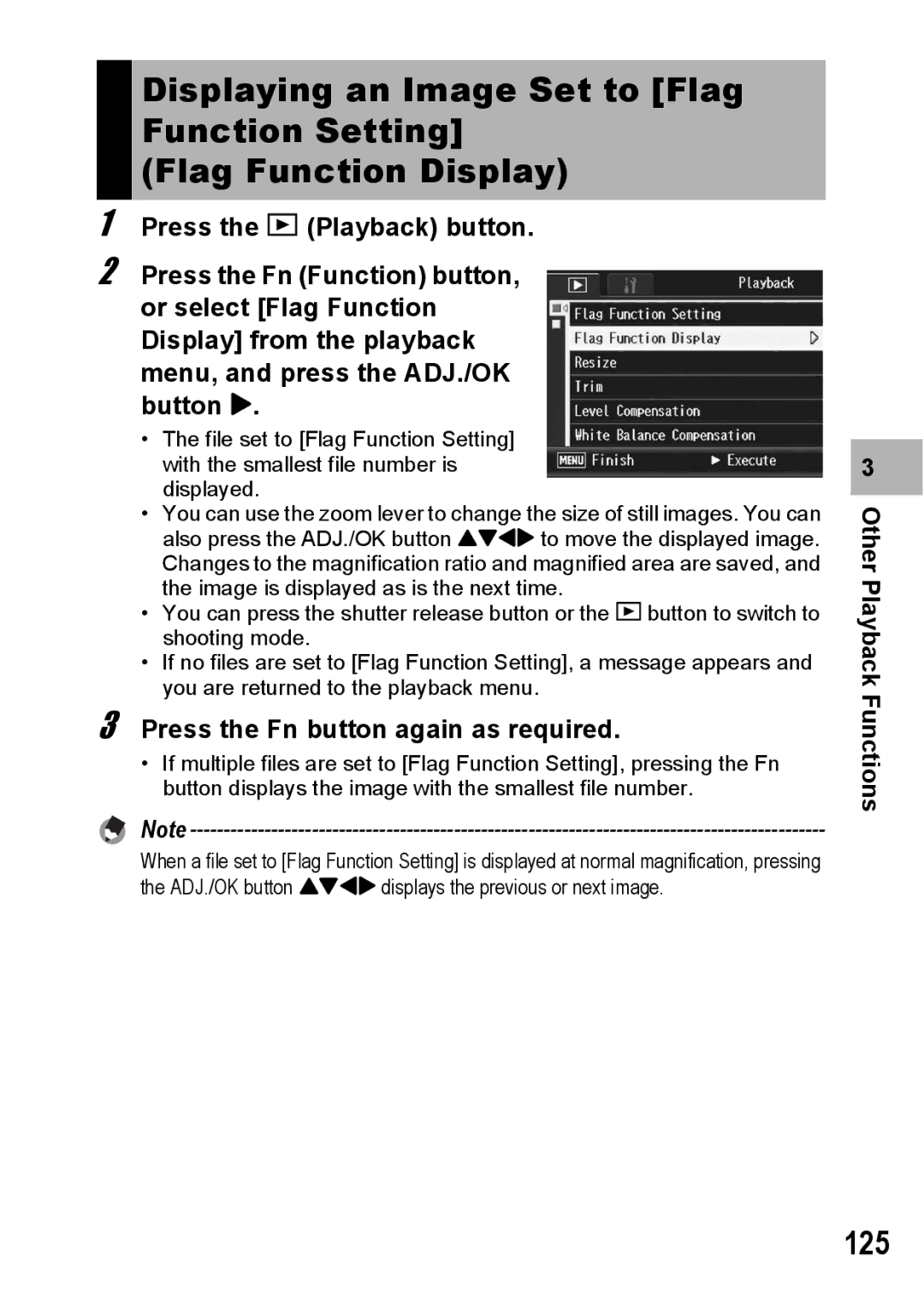 Ricoh R10 manual 125, Press the Fn button again as required 