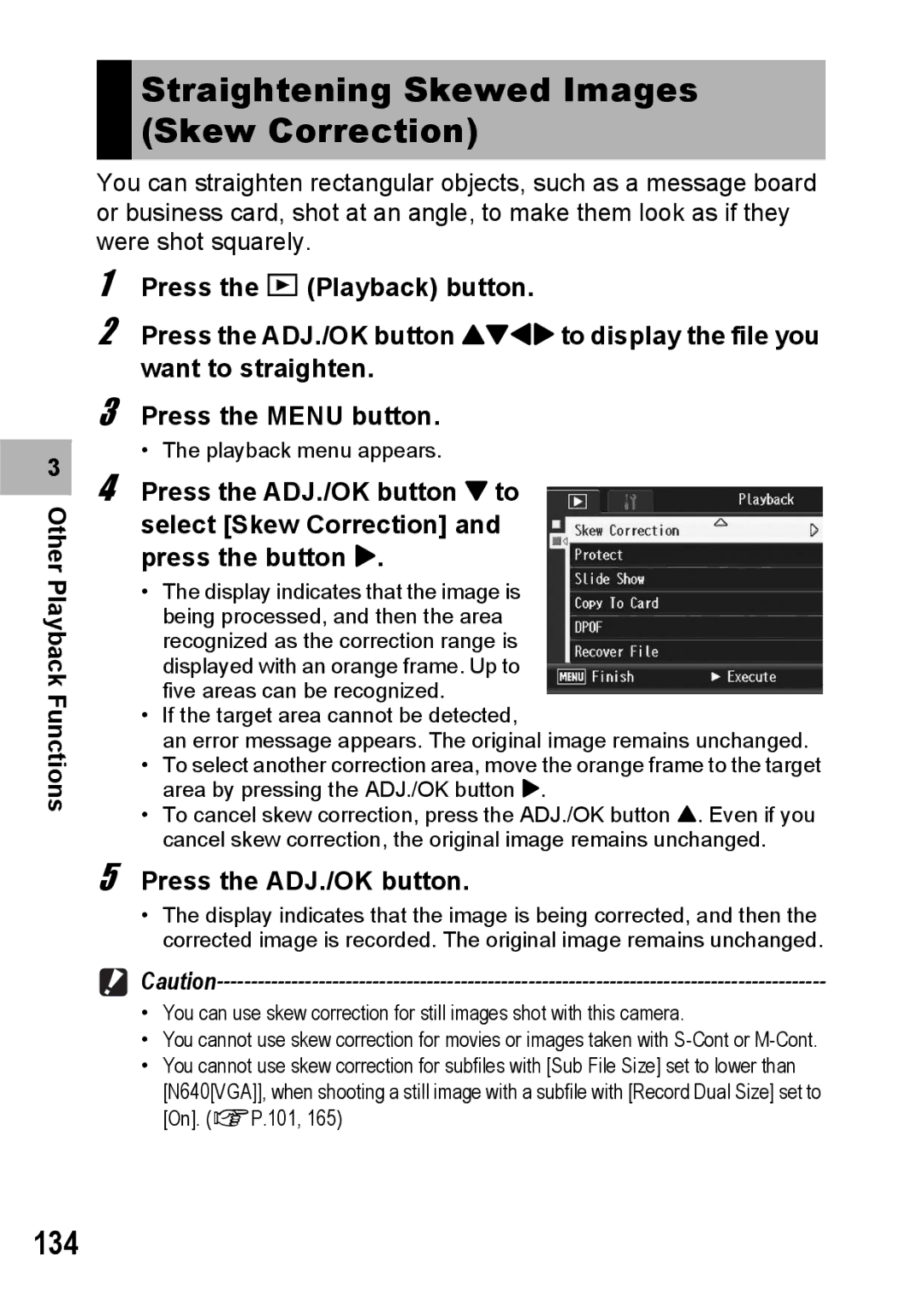 Ricoh R10 manual Straightening Skewed Images Skew Correction, 134 