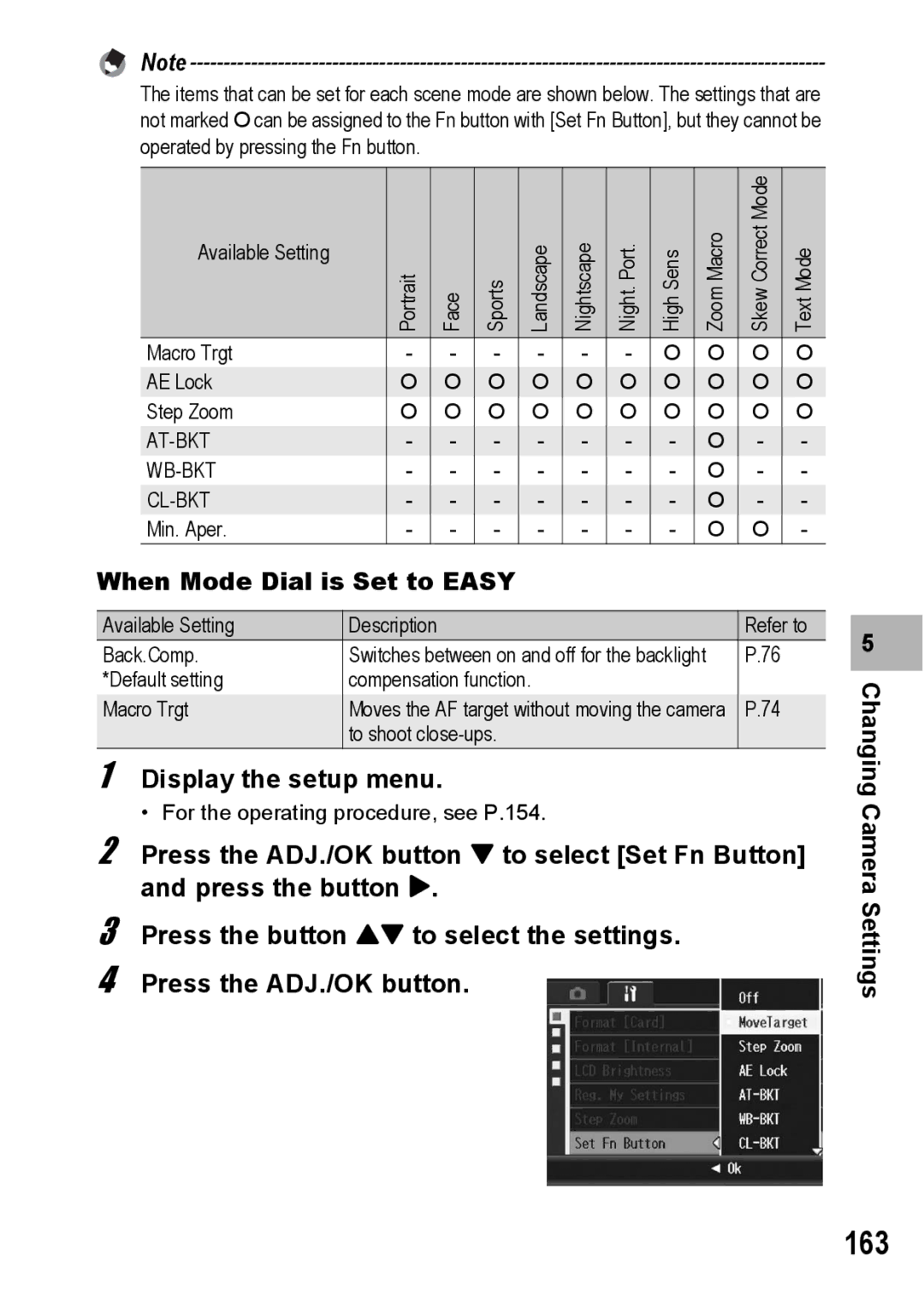 Ricoh R10 manual 163, When Mode Dial is Set to Easy 