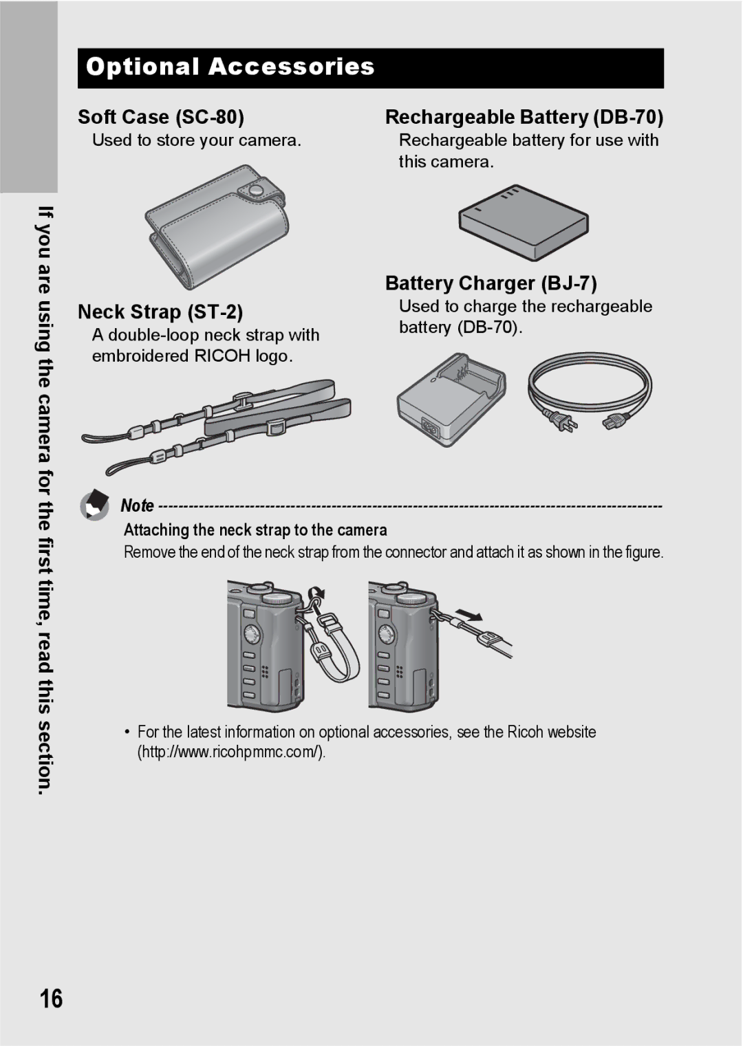 Ricoh R10 manual Optional Accessories 