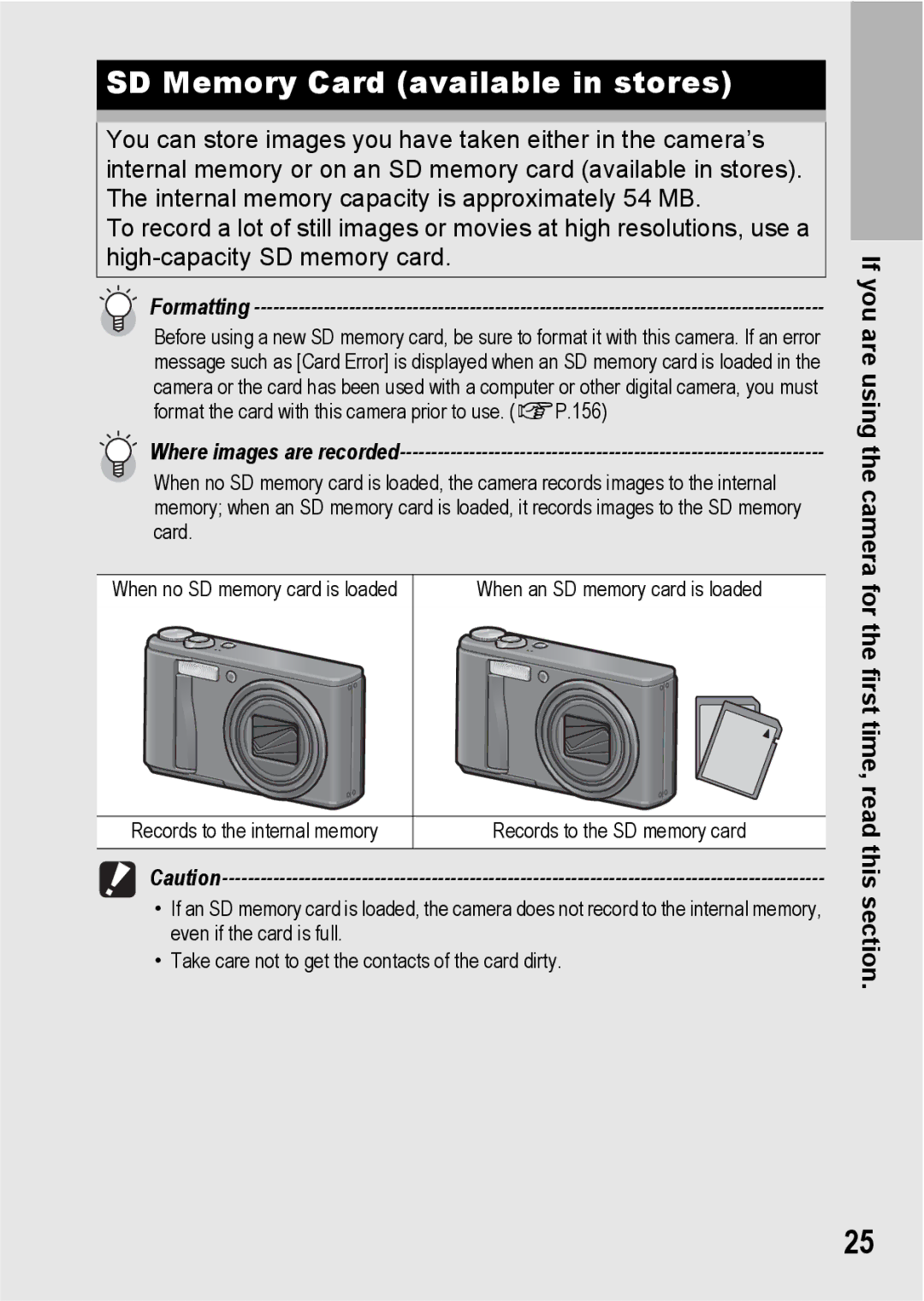 Ricoh R10 manual SD Memory Card available in stores, Formatting 