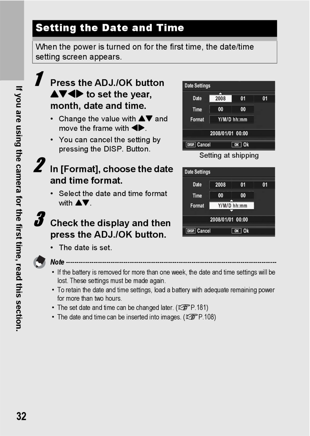 Ricoh R10 manual Setting the Date and Time, Format, choose the date and time format, Read this section 