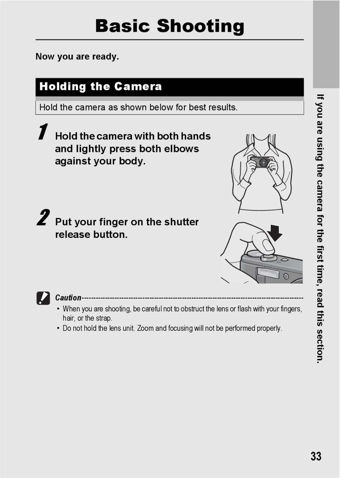 Ricoh R10 manual Holding the Camera, Now you are ready 