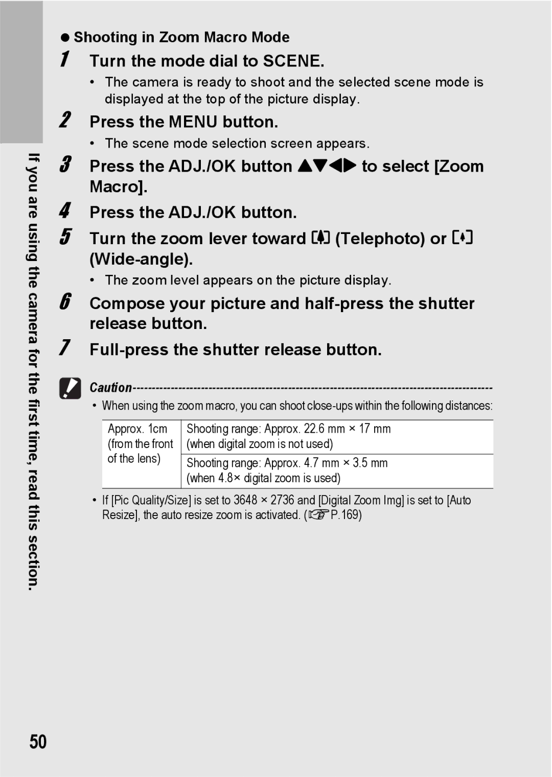 Ricoh R10 manual Zoom level appears on the picture display 