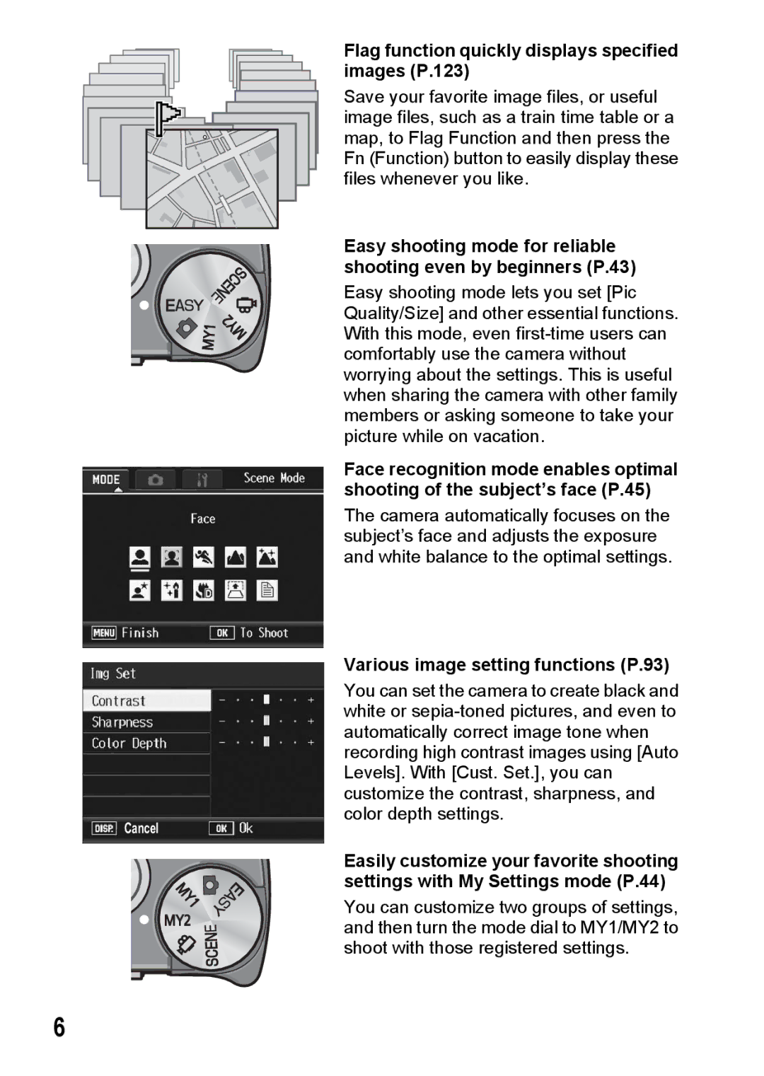 Ricoh R10 manual Flag function quickly displays specified images P.123 