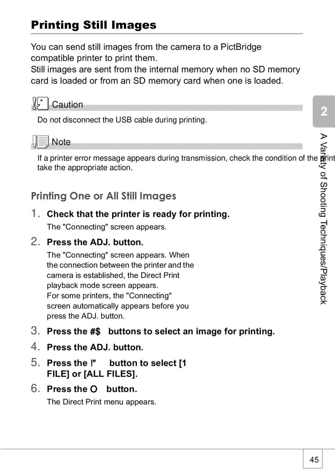 Ricoh R1v manual Variety of Shooting Techniques/Playback 