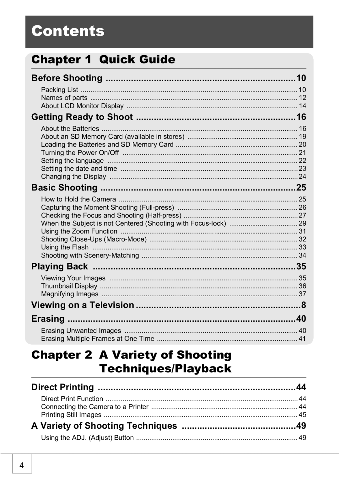 Ricoh R1v manual Contents 