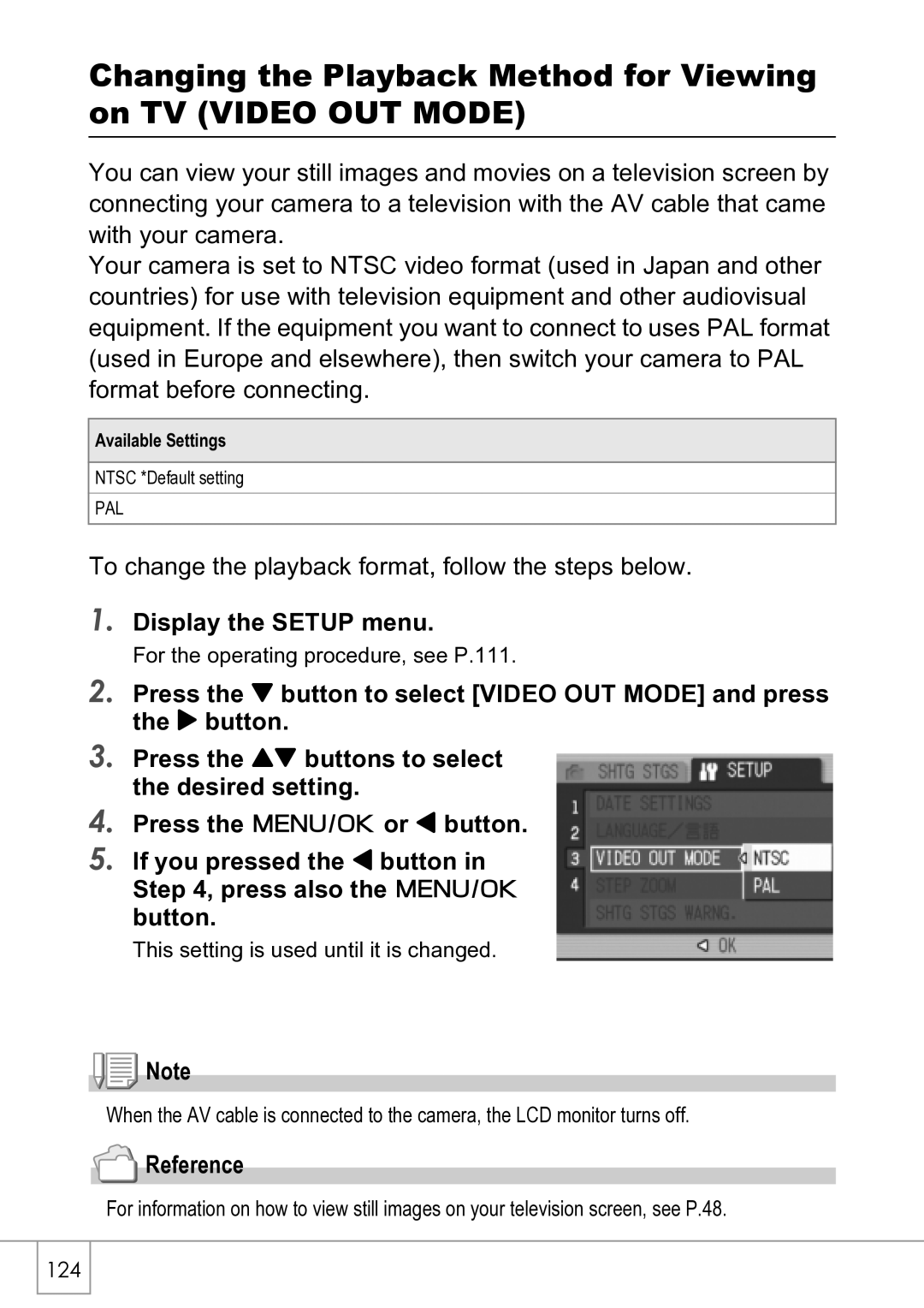 Ricoh R4 manual To change the playback format, follow the steps below 