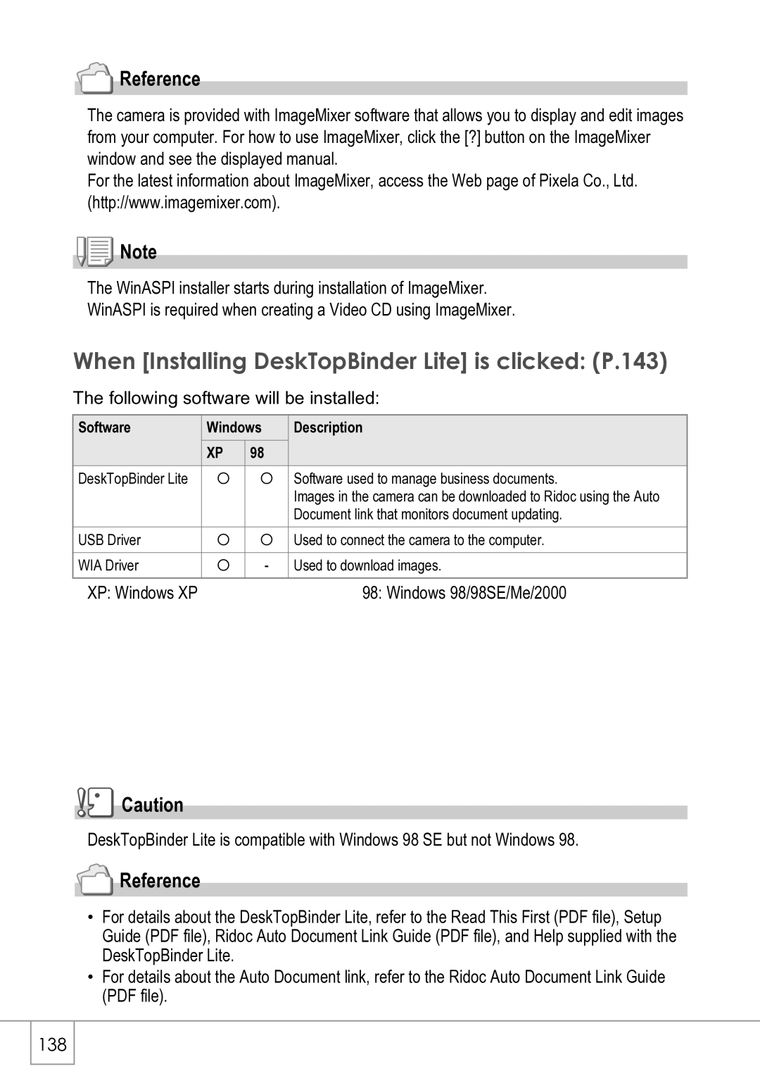 Ricoh R4 manual When Installing DeskTopBinder Lite is clicked P.143 