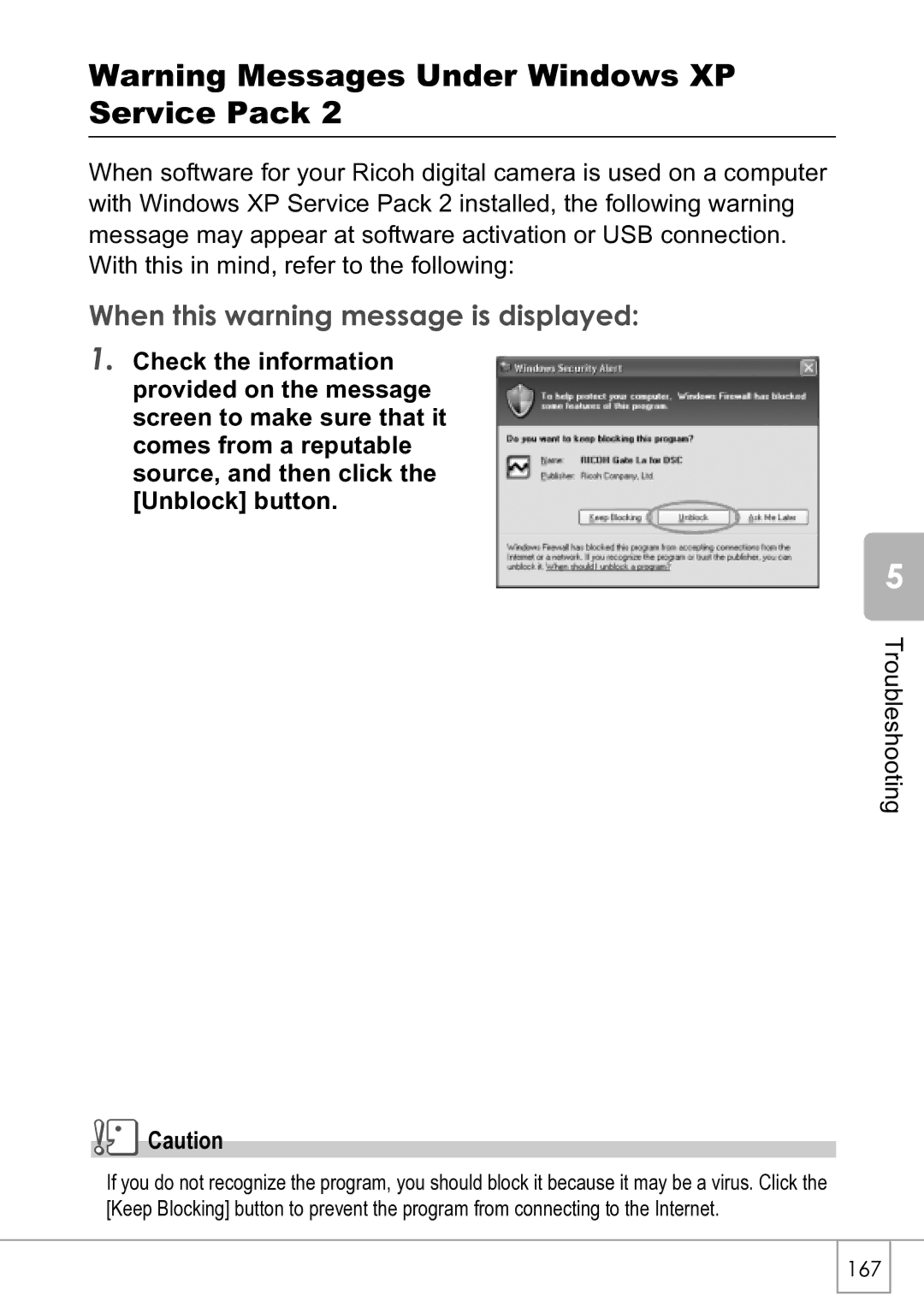 Ricoh R4 manual When this warning message is displayed, Troubleshooting 