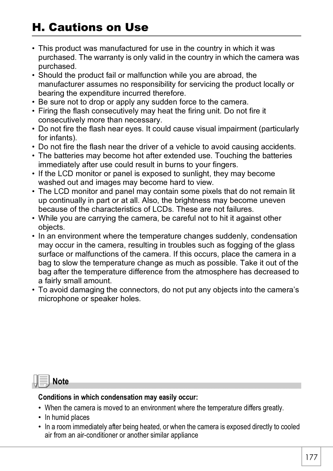 Ricoh R4 manual Conditions in which condensation may easily occur 