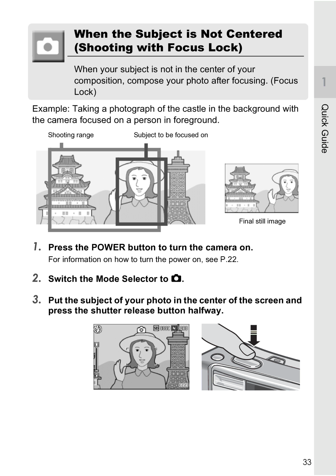 Ricoh R4 manual When the Subject is Not Centered Shooting with Focus Lock 