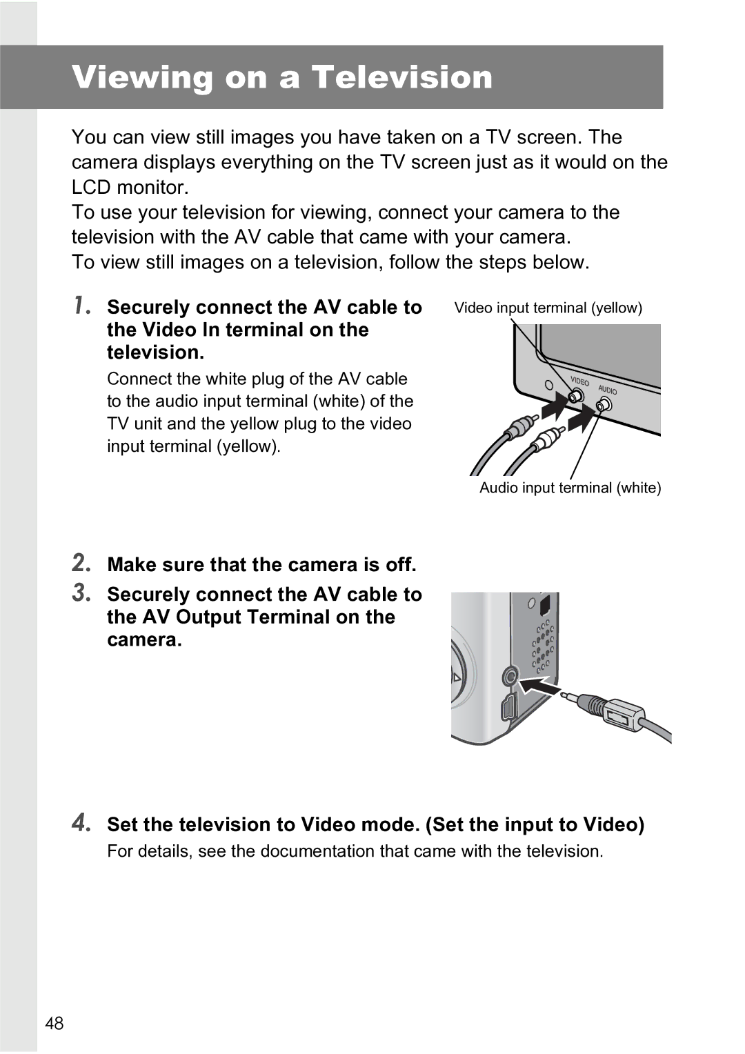 Ricoh R4 manual Viewing on a Television 