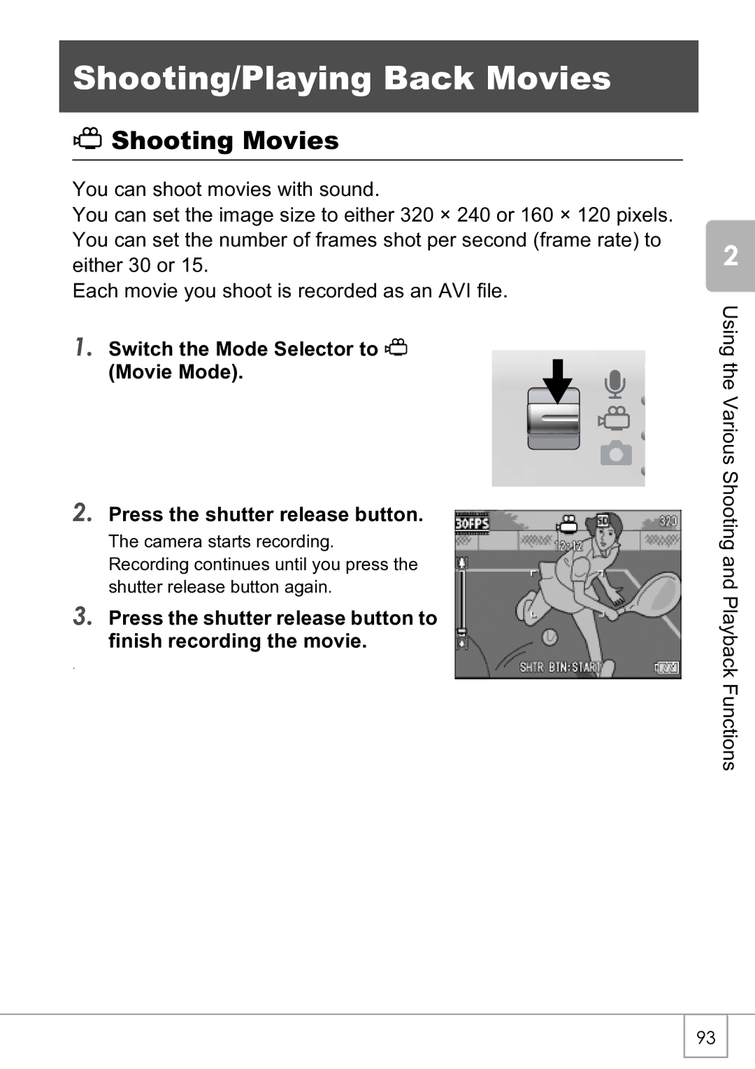 Ricoh R4 manual Shooting/Playing Back Movies, Shooting Movies 