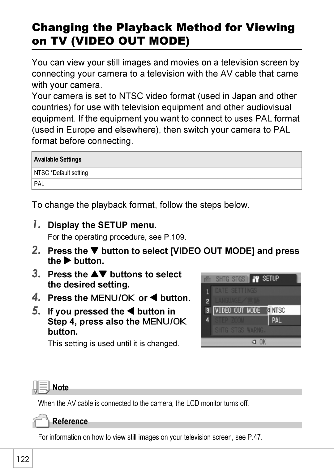 Ricoh R40 manual To change the playback format, follow the steps below 