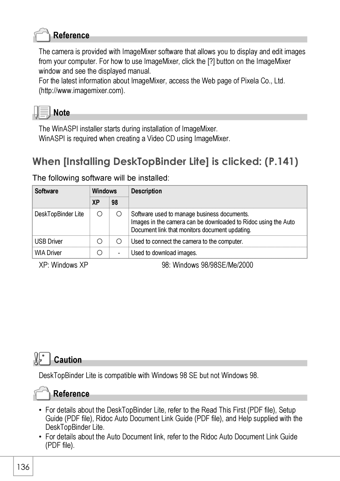 Ricoh R40 manual When Installing DeskTopBinder Lite is clicked P.141 