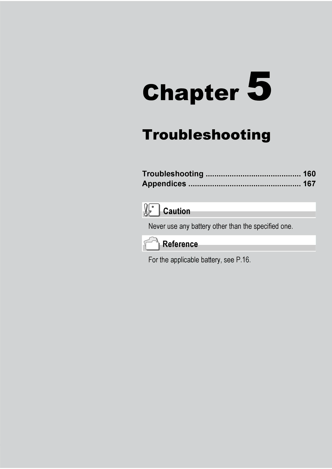 Ricoh R40 manual Troubleshooting 160 Appendices 167 