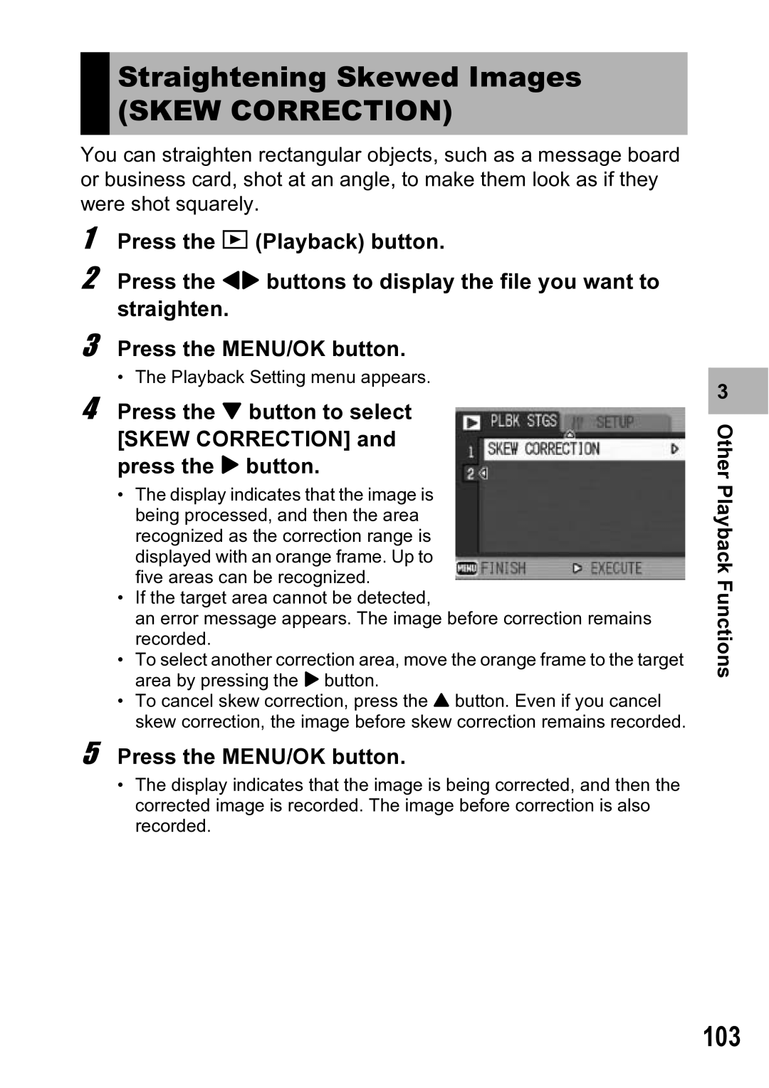 Ricoh R5 manual Straightening Skewed Images, Skew Correction, 103 