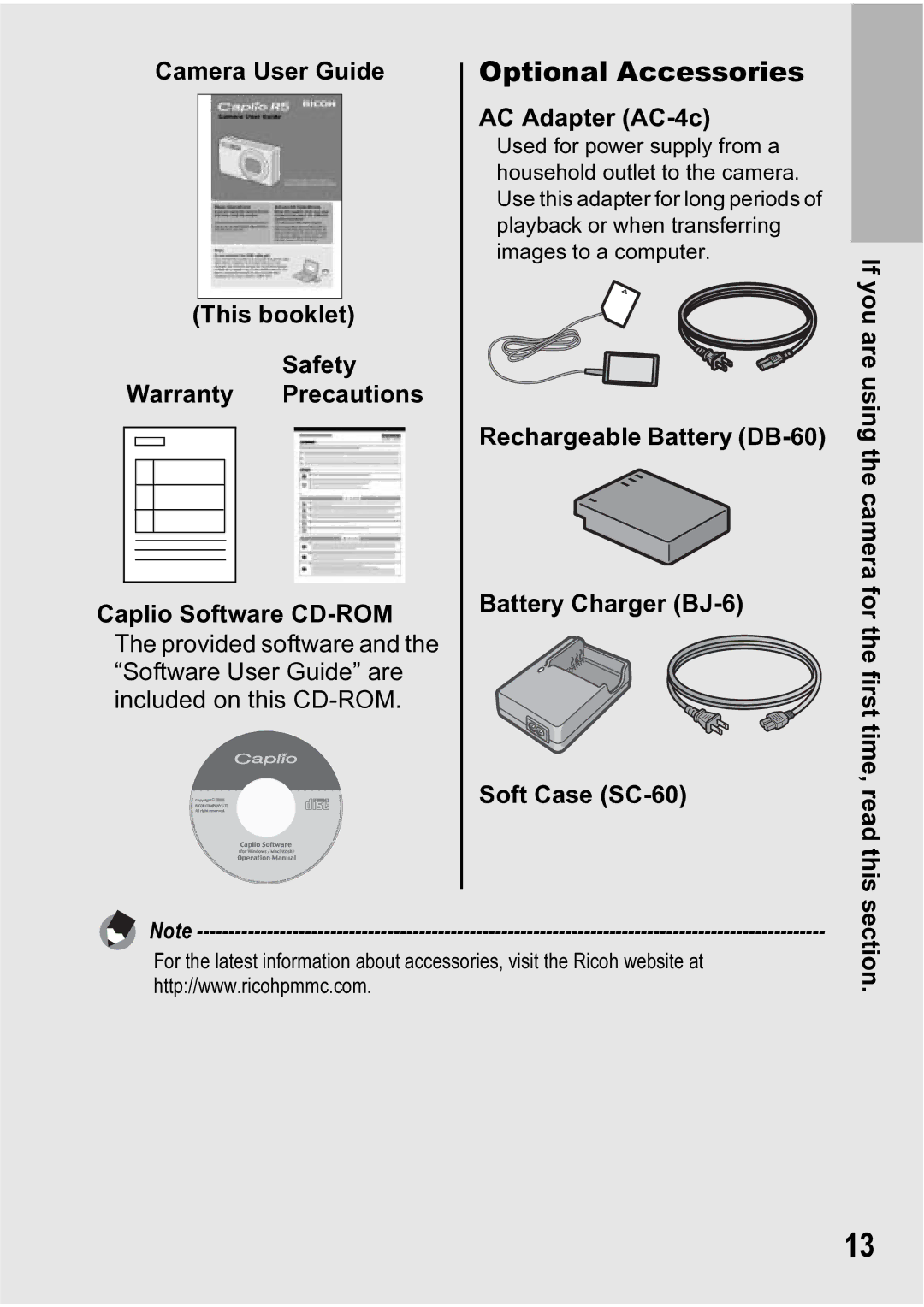 Ricoh R5 manual Optional Accessories, AC Adapter AC-4c 