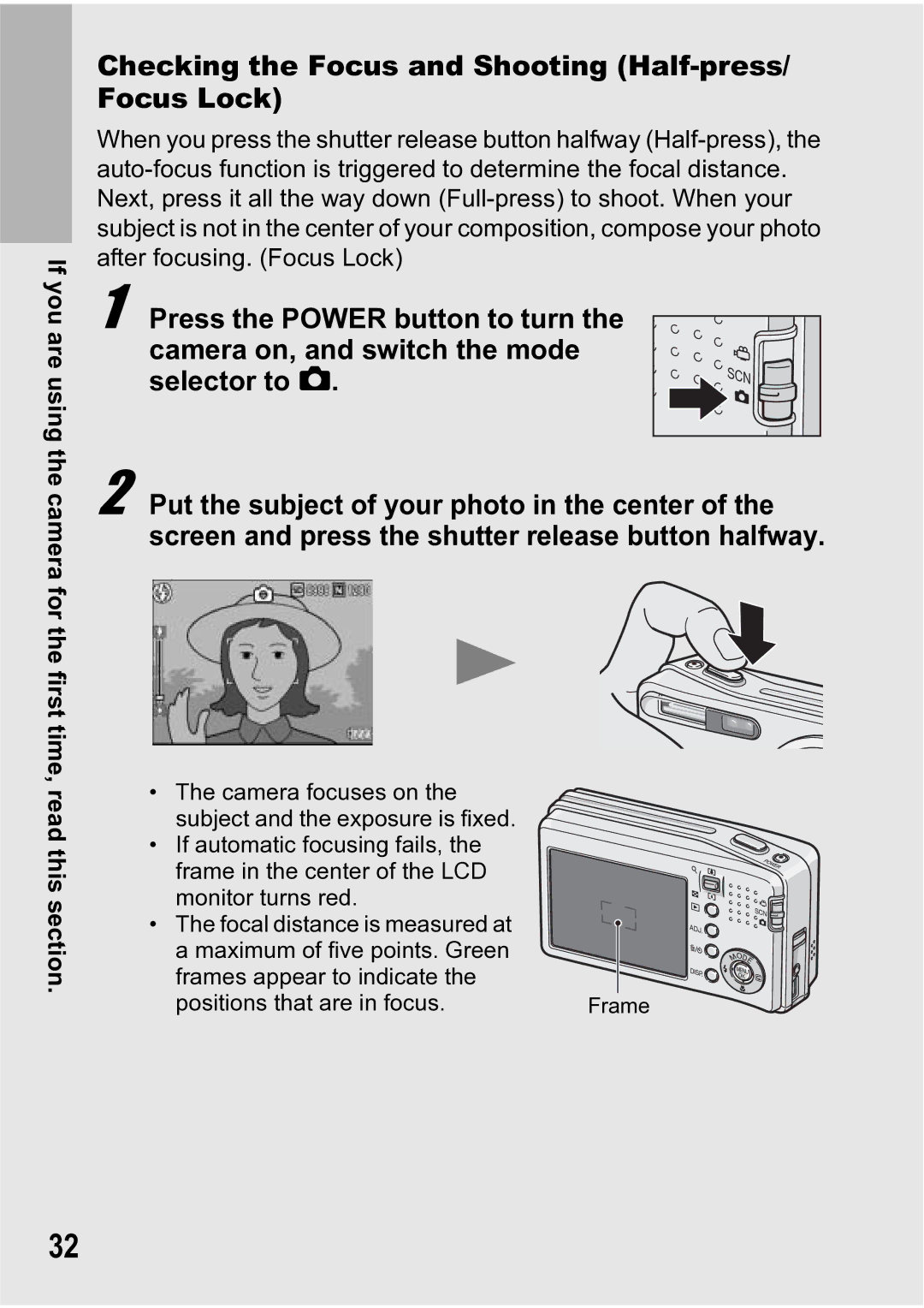 Ricoh R5 manual Checking the Focus and Shooting Half-press/ Focus Lock 