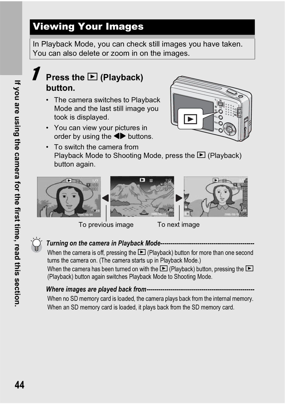 Ricoh R5 manual Viewing Your Images, Press the 6 Playback button 