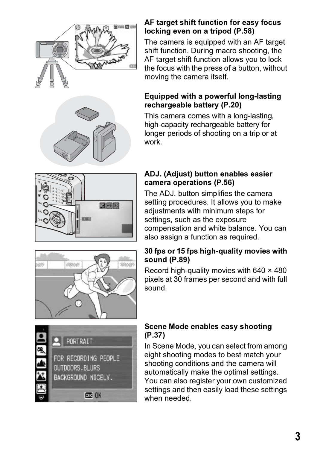 Ricoh R5 manual ADJ. Adjust button enables easier camera operations P.56 