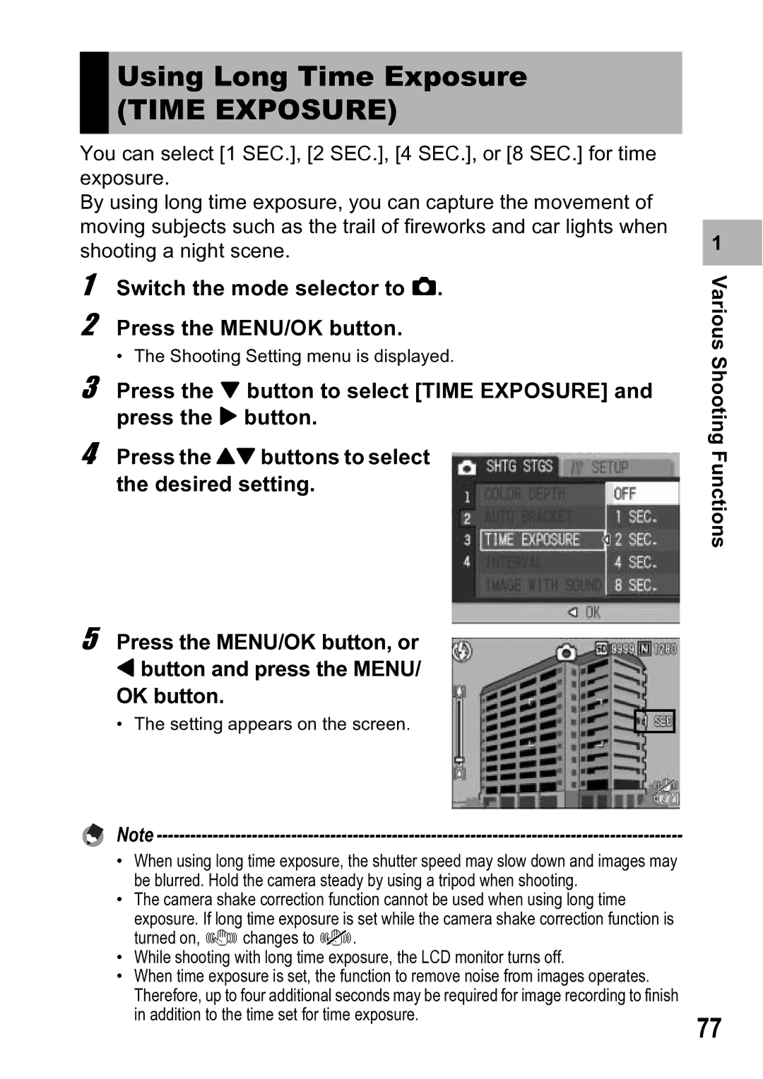 Ricoh R5 manual Using Long Time Exposure 