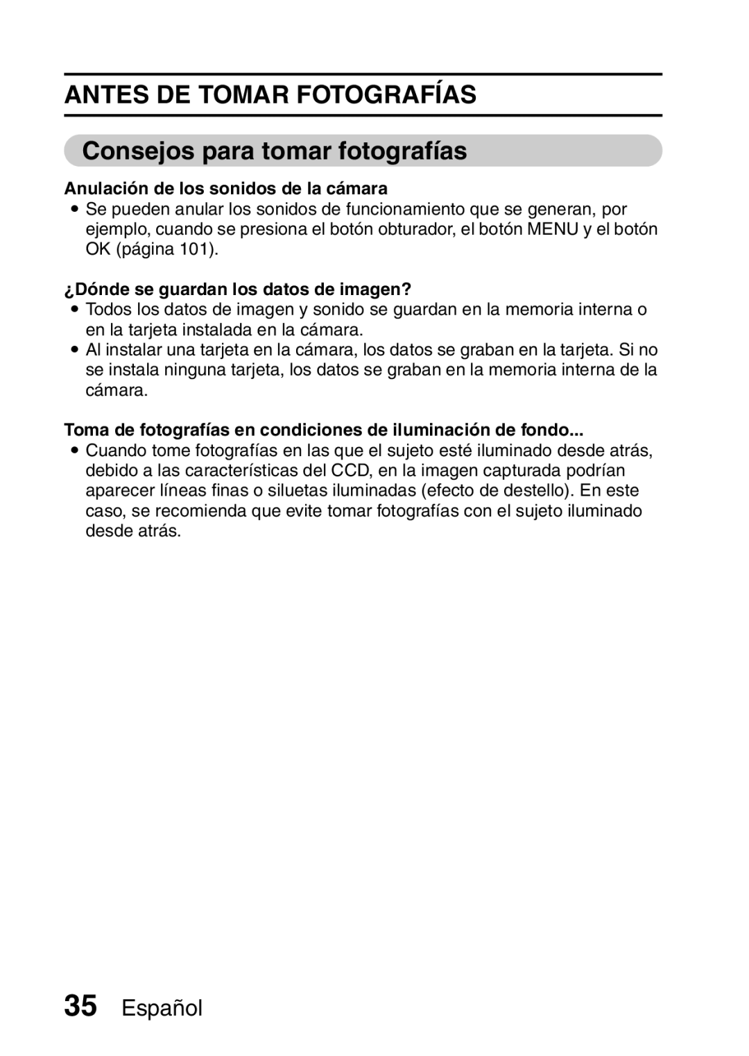 Ricoh R50 Consejos para tomar fotografías, Anulación de los sonidos de la cámara, ¿Dónde se guardan los datos de imagen? 