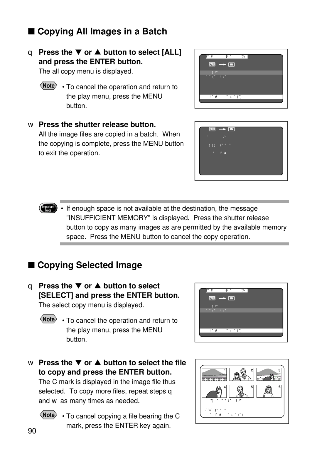 Ricoh RDC-5000 manual Copying All Images in a Batch, Copying Selected Image, All copy menu is displayed 