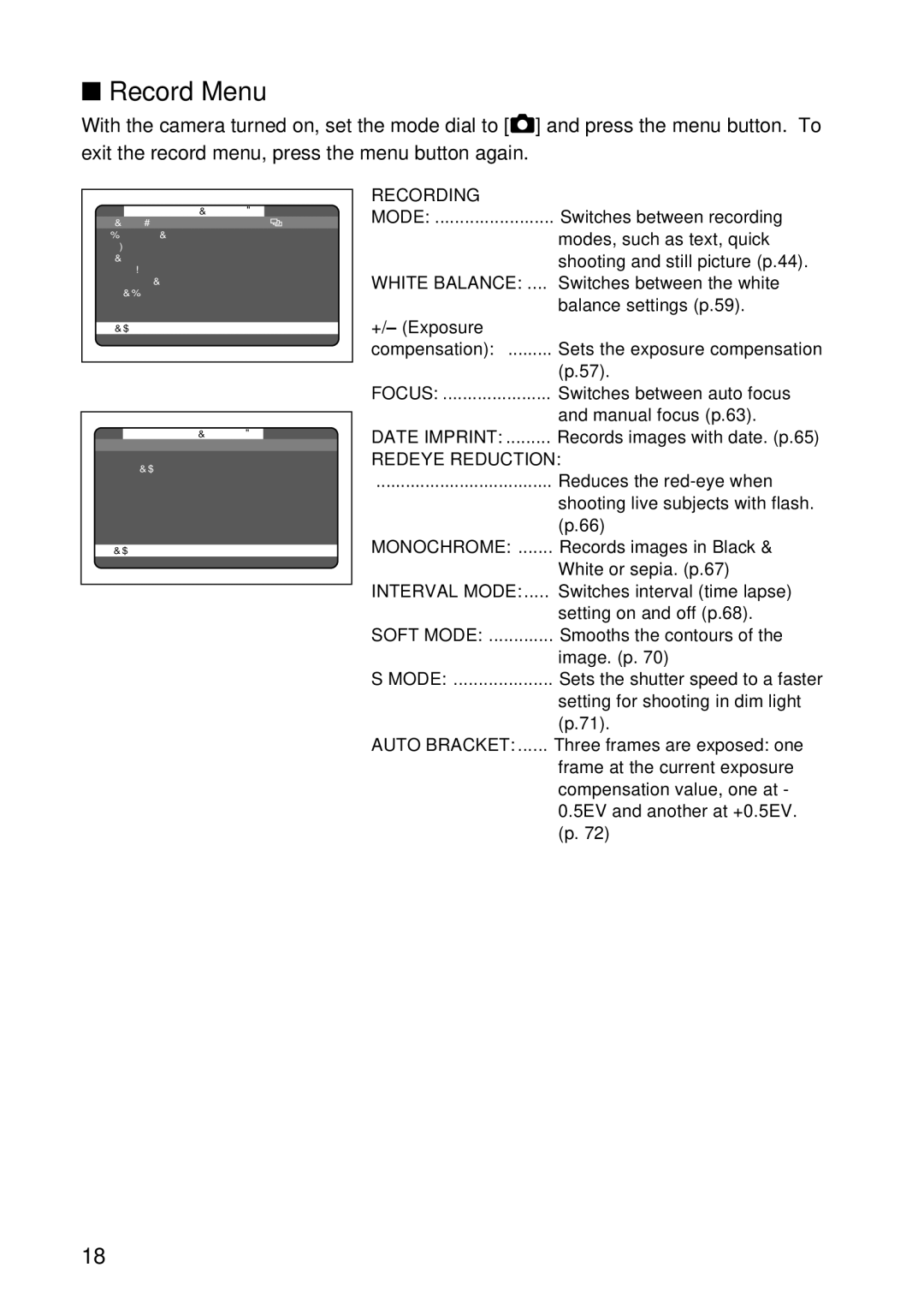 Ricoh RDC-5300 manual Record Menu, White Balance 